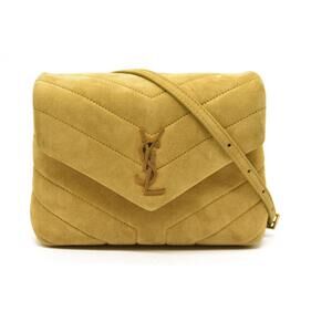 Saint Laurent  Suede Toy Loulou Shoulder Bag Chartreuse NEW
